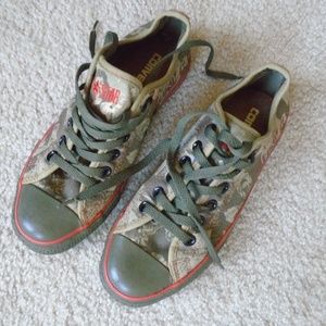 KIDS "CONVERSE" BROWNS AND BIEGE SNEAKERS